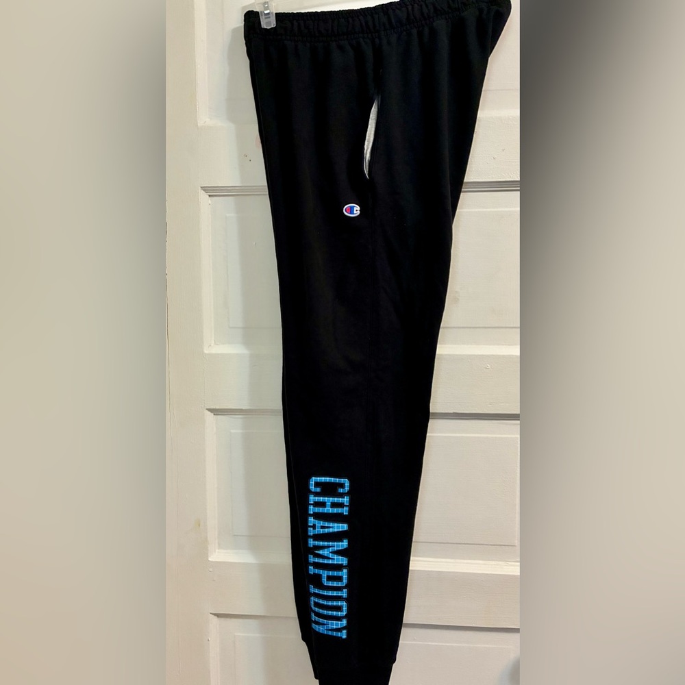 Champion Black Joggers with Blue Logo